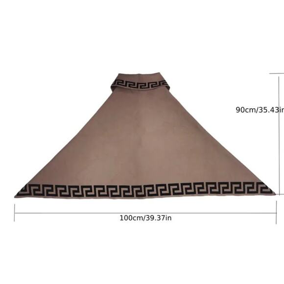 Vintage Loose Geometric Design Pullover Elegant Top Lapel Cowl Neck Cape - Black - Picture 3 of 8